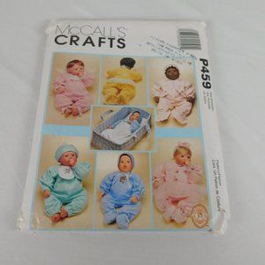 McCalls P459 Sewing Pattern Vintage 1999 Doll Clothes Carry-All Size S M L Uncut